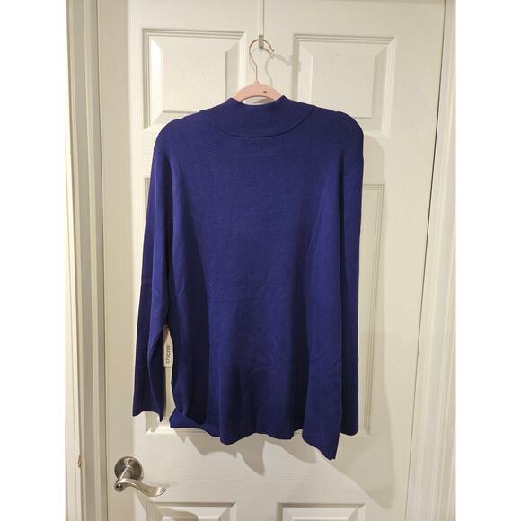 Chico's ECOVERO Mock Neck Sweater Florentina Plum Purple Womens XXL‎ Size 4 NWT - Picture 8 of 8